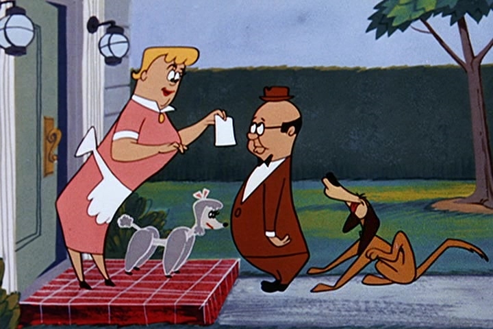 See Tex's 'Crazy Mixed-Up Pup' (1955)I can see the connection. Tex is really pushing flat shape design at this point, like a lot of mid-century animation. https://www.dailymotion.com/video/x1hac6w&nbsp;
