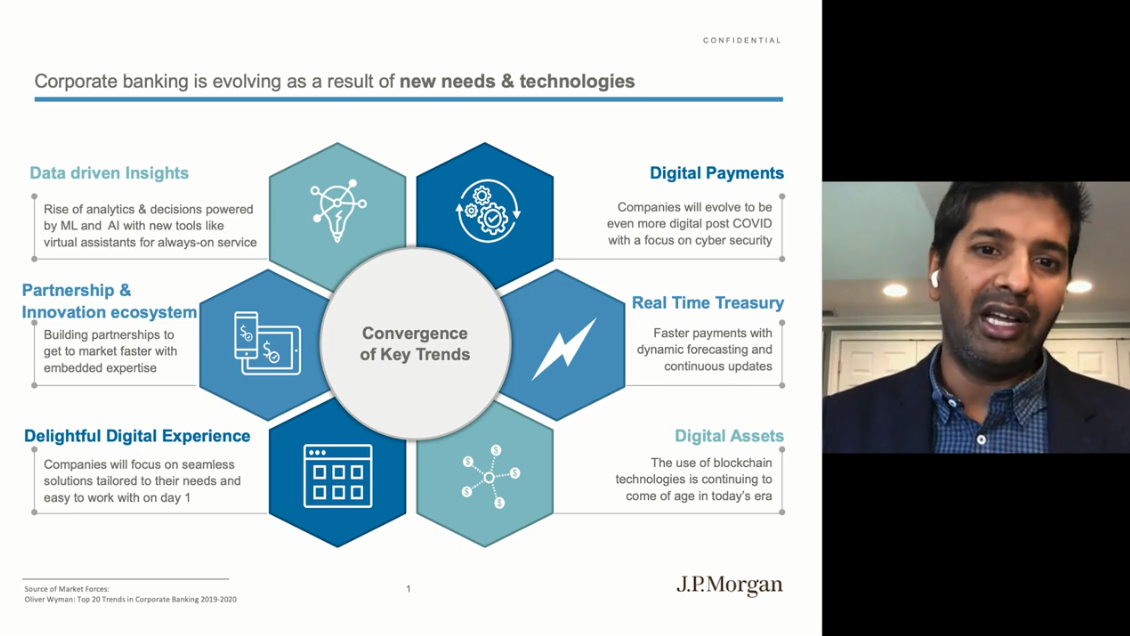DatosInsights's tweet photo. We're off to a great start at #CMPO20 as @jpmorgan's Global Head of Digital Channels, Wholesale Payments Sairam Rangachari delivers our opening keynote session. https://t.co/68NRajvV6x #cashmanagement #payments #newnormal #covid19 #fintech #banks https://t.co/6KooFRZgbN