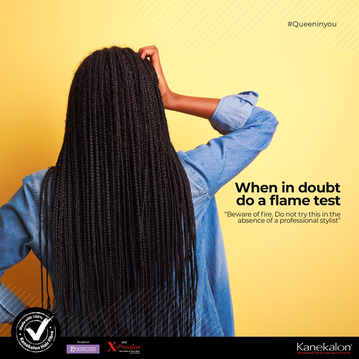 MissKanekalon's tweet photo. Not sure whether the extension your stylist is about to use is Kanekalon hair? Do a flame test.
#QueenInYou #KanekalonTest #KanekalonQueen #KanekalonBraids #BraidQueen #KanekalonAfrica #Kanekalon https://t.co/IRHhaemFz1