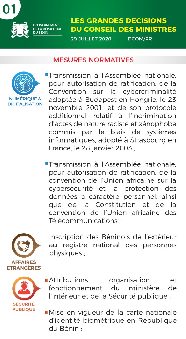 EeGb7T2WAAEd641?format=jpg&name=medium - Bénin: les grandes décisions du Conseil des ministres du 29 juillet 2020