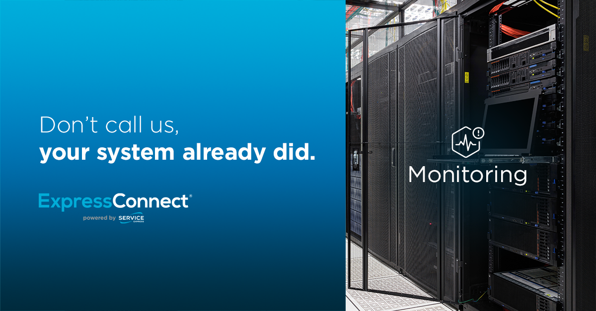 ServiceExpress's tweet photo. Don’t call us, your system already did! With ExpressConnect Monitoring, you have an automated alerting and ticketing solution for your data center maintenance. https://t.co/RdoMZ4kLFM https://t.co/vX6A5mnKlN