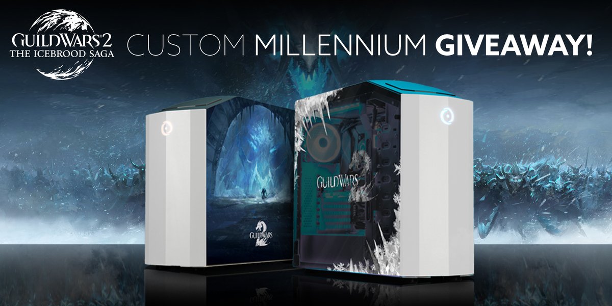 🎁 WORLDWIDE GIVEAWAY 🎁 We are proud to announce that we are collaborating with @GuildWars2 to giveaway a custom Guild Wars 2 Icebrood Saga themed MILLENNIUM packing a 12-Core @AMDRyzen 3900X + @NVIDIAGeForce RTX 2080Ti ⚡ 🌐 Sign up now: bit.ly/2DefnlT