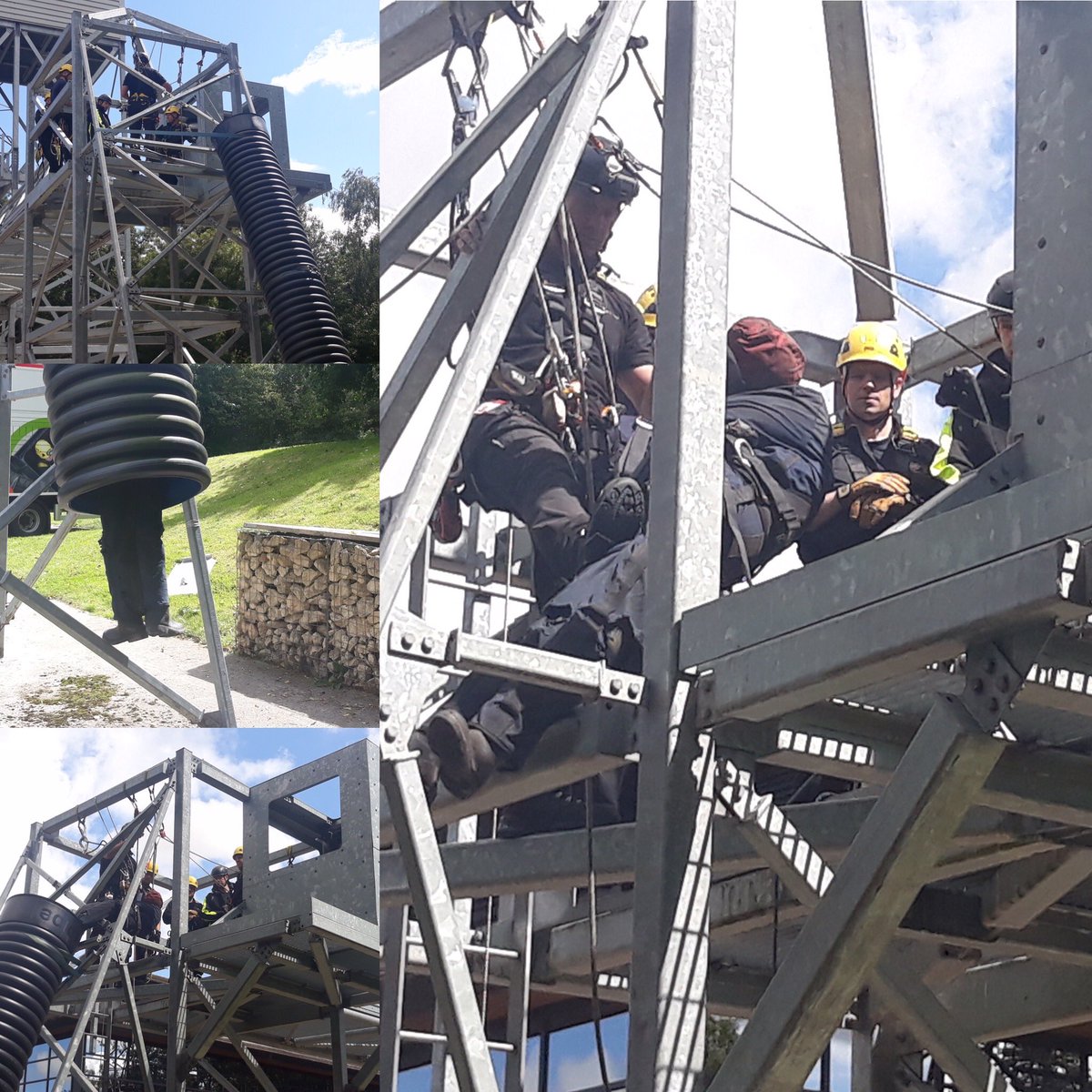 HFRSolutionsCIC's tweet photo. Delegates have been undertaking various at height casualty and stretcher rescue exercises during the Rope Rescue Supervisor Training we are delivering on behalf of @HumbersideFire #rescue #roperescue #heightrescue https://t.co/WmnuS6iX6X