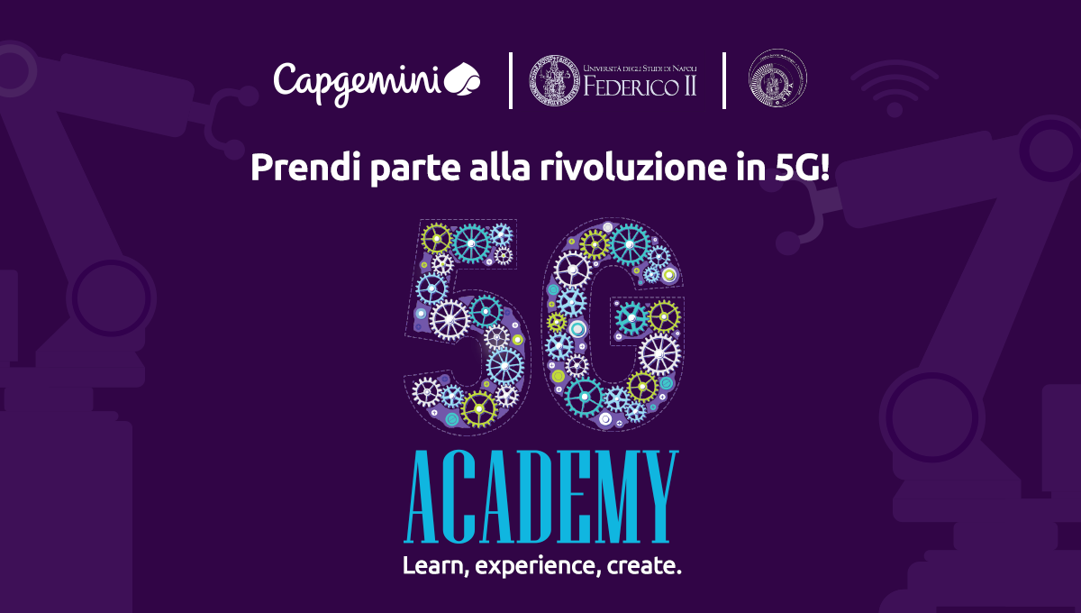 CapgeminiItalia's tweet photo. La prima edizione della #5GAcademy si è conclusa! L’iniziativa ha portato alla realizzazione di 4 prototipi di soluzioni innovative sostenibili abilitate dal #5G, realizzati con importanti aziende partner. Scopri quali nell'evento in streaming di domani: https://t.co/W57S1yTnYJ https://t.co/DDSfp0Awvs