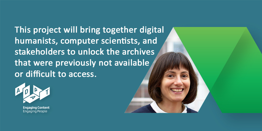 Congratulations to ADAPT's Dr Annalina Caputo, @headlighty, and @lisejaillant on their recent award from AHRC & IRC to create the digital archive #AURA for the UK and Ireland. @dcucomputing @scienceirel adaptcentre.ie/news/adapt-res…