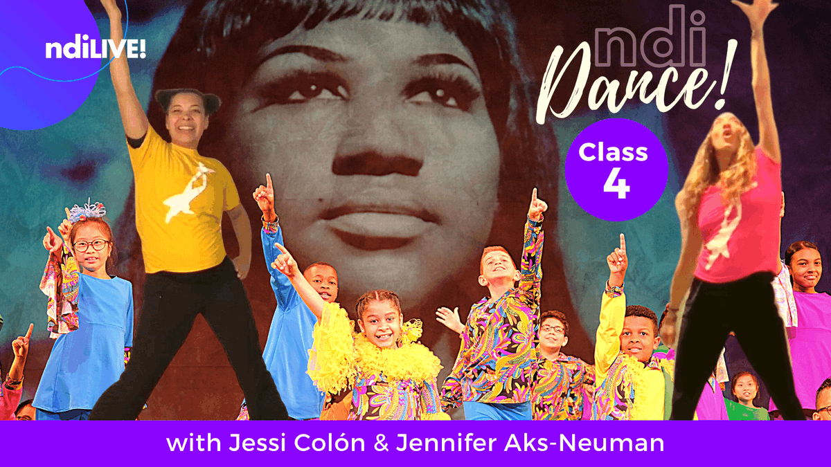 NationalDance's tweet photo. Today at 4 pm EDT on #ndiLIVE! Dance to #ArethaFranklin, the #QueenofSoul, for the 4th and final class in this #joyful series led by NDI Teaching Artists Jessi Colón and Jennifer Aks-Neuman along with NDI Musician Tim Harrison. #ndiDANCE #danceclassonline #onlinedanceclasses https://t.co/oTwDqq4kyJ
