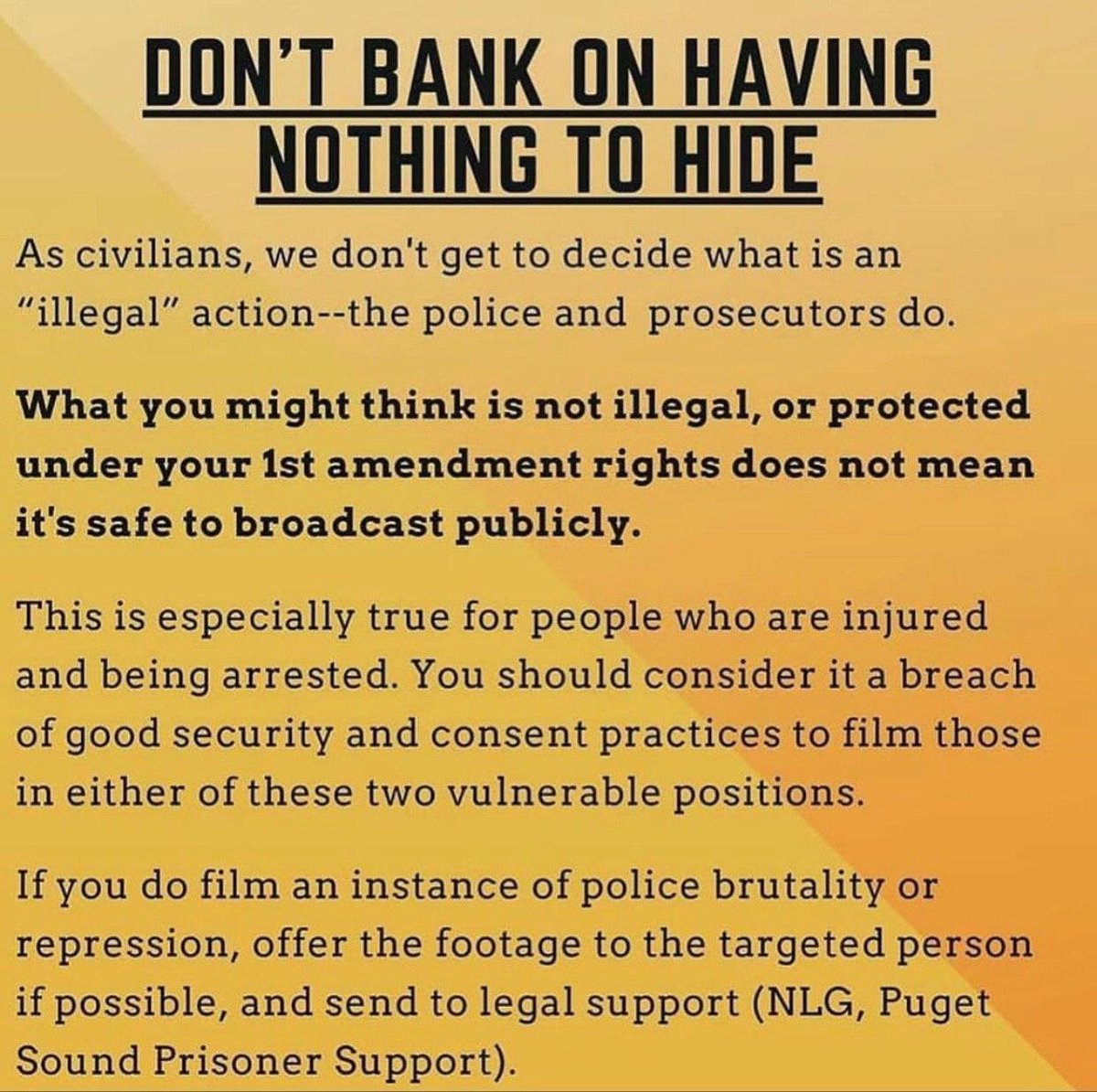 Thread:  #ANTIFA/ #BLM posted a series of graphics on Telegram this morning advising its followers how not to get caught by law enforcement for their "protest" actions. If they're peaceful and legal, why is this necessary?  @JackPosobiec  @davereaboi  @SaraCarterDC  @JordanSchachtel