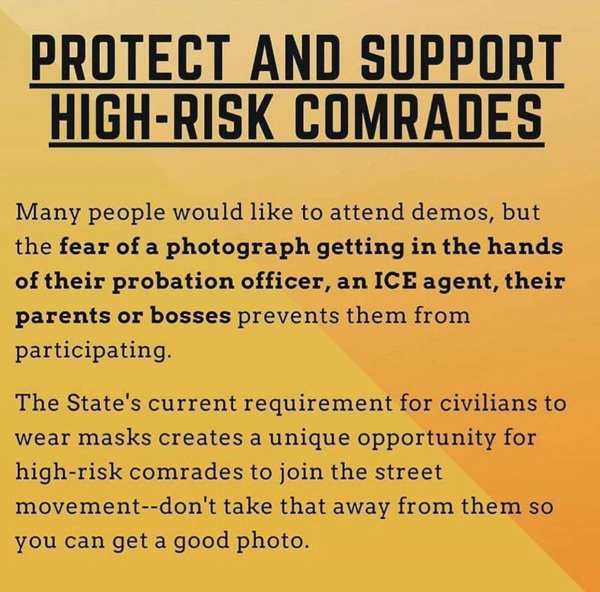 Thread:  #ANTIFA/ #BLM posted a series of graphics on Telegram this morning advising its followers how not to get caught by law enforcement for their "protest" actions. If they're peaceful and legal, why is this necessary?  @JackPosobiec  @davereaboi  @SaraCarterDC  @JordanSchachtel
