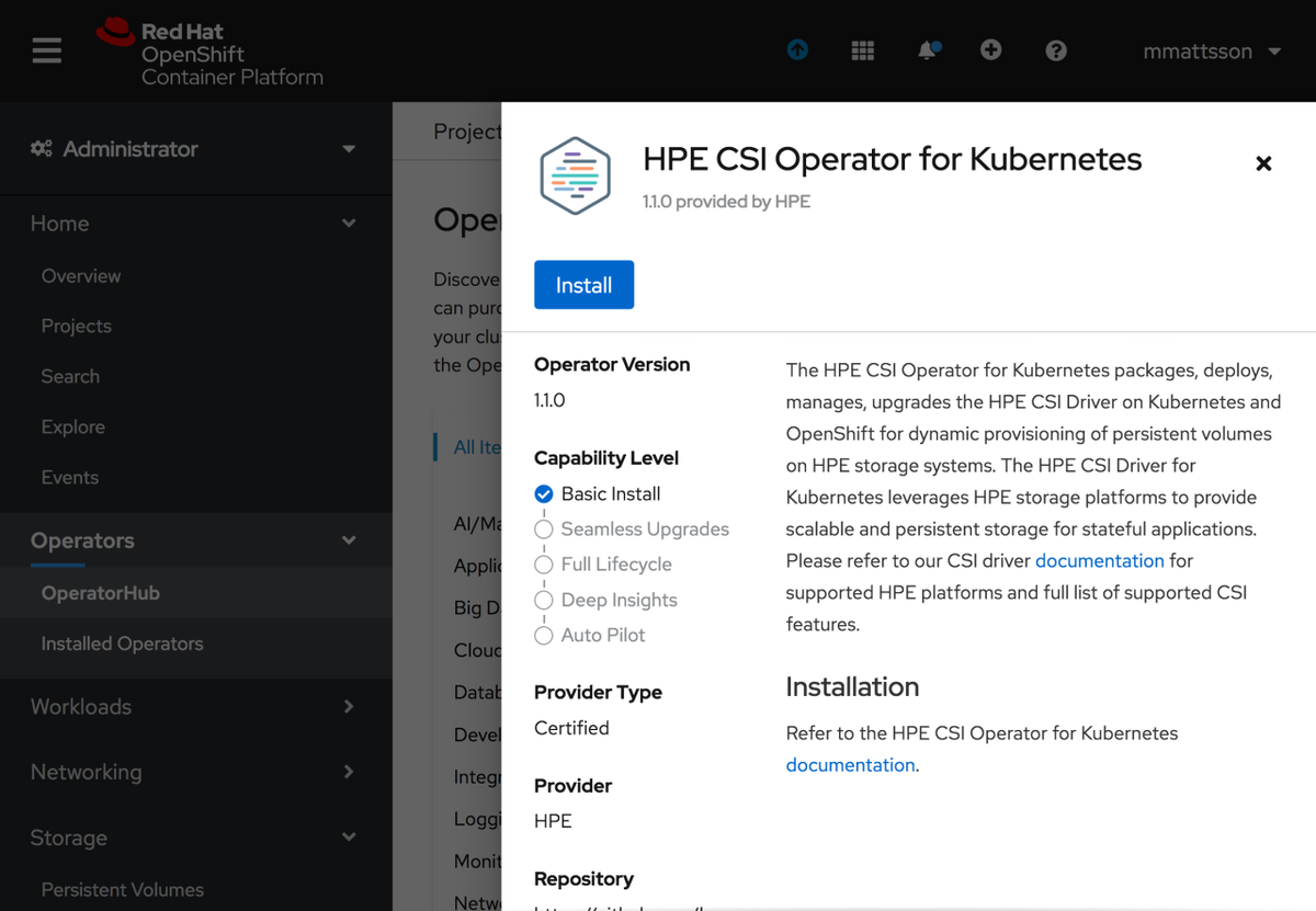 datamattsson's tweet photo. Visit the @RedHat @openshift blog to learn about the @HPE_Storage CSI Operator for Kubernetes certified for Red Hat OpenShift! https://t.co/S5wkC2r9RX https://t.co/Gs4d5xuOpC