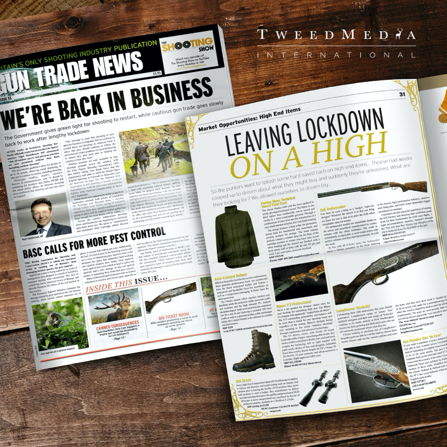 Tweed_Media's tweet photo. At Tweed Media we always look forward to receiving @GunTradeNews. In this issue they’ve produced a piece about some of the most aspirational kit as we come out of lockdown. We were very pleased to see the Zoli Ambassador featured in this article for our client @EDGARBROTHERS https://t.co/AymarB43zm