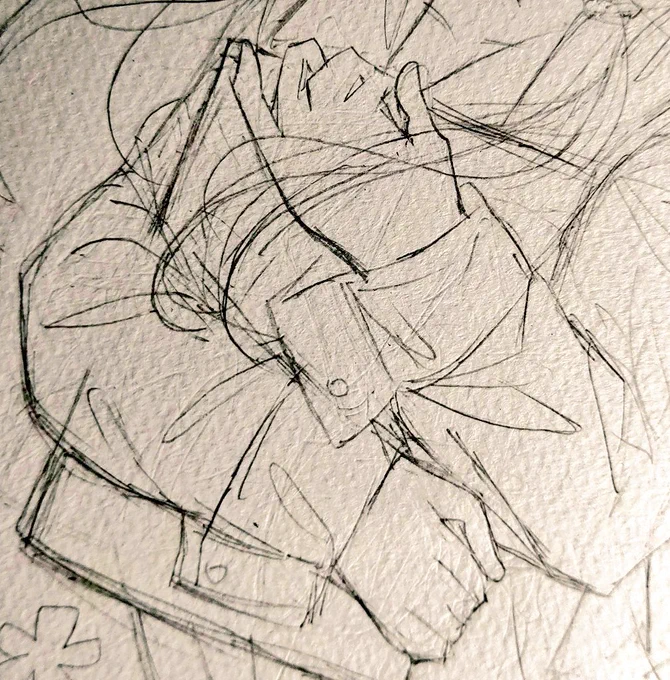あっ…って気づいて描き直したらボロボロになりました…?そもそも板…じゃなくて持っているものの角度が逆でした…?これ…色塗れるかな…??
#絵描きさんと繫がりたい 
↓修正前→修正後 