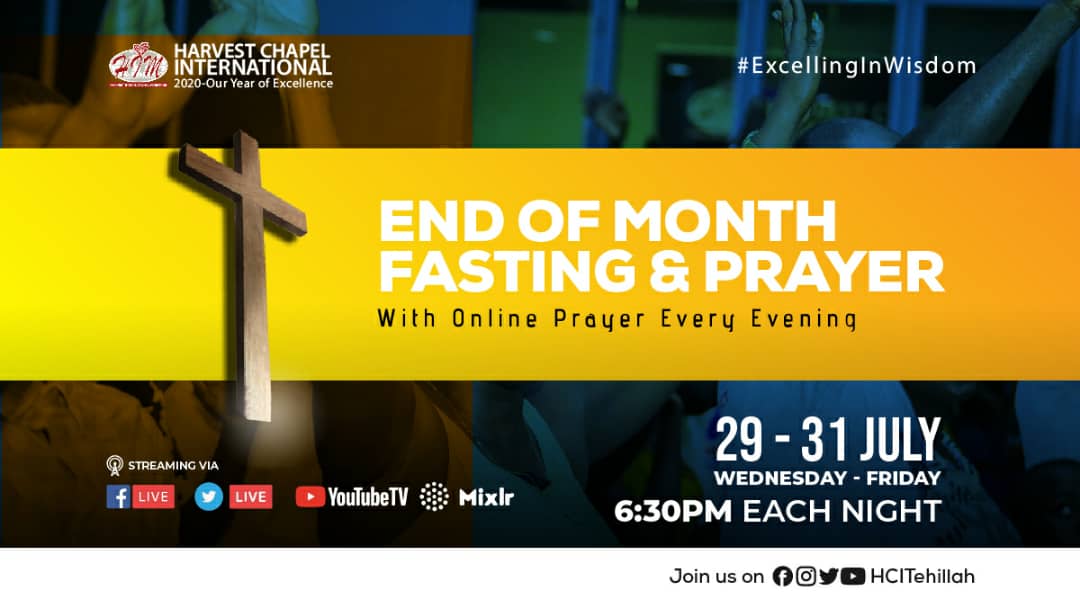 HCITehillah's tweet photo. End of Month Fasting & Prayer || 29th - 31 July at 6:30pm GMT each night
Join us and let's end this month in prayer.
#ExcellingInWisdom #YearOfExcellence #StaySafe #HarvestIsHome https://t.co/QUBXDvhaCL