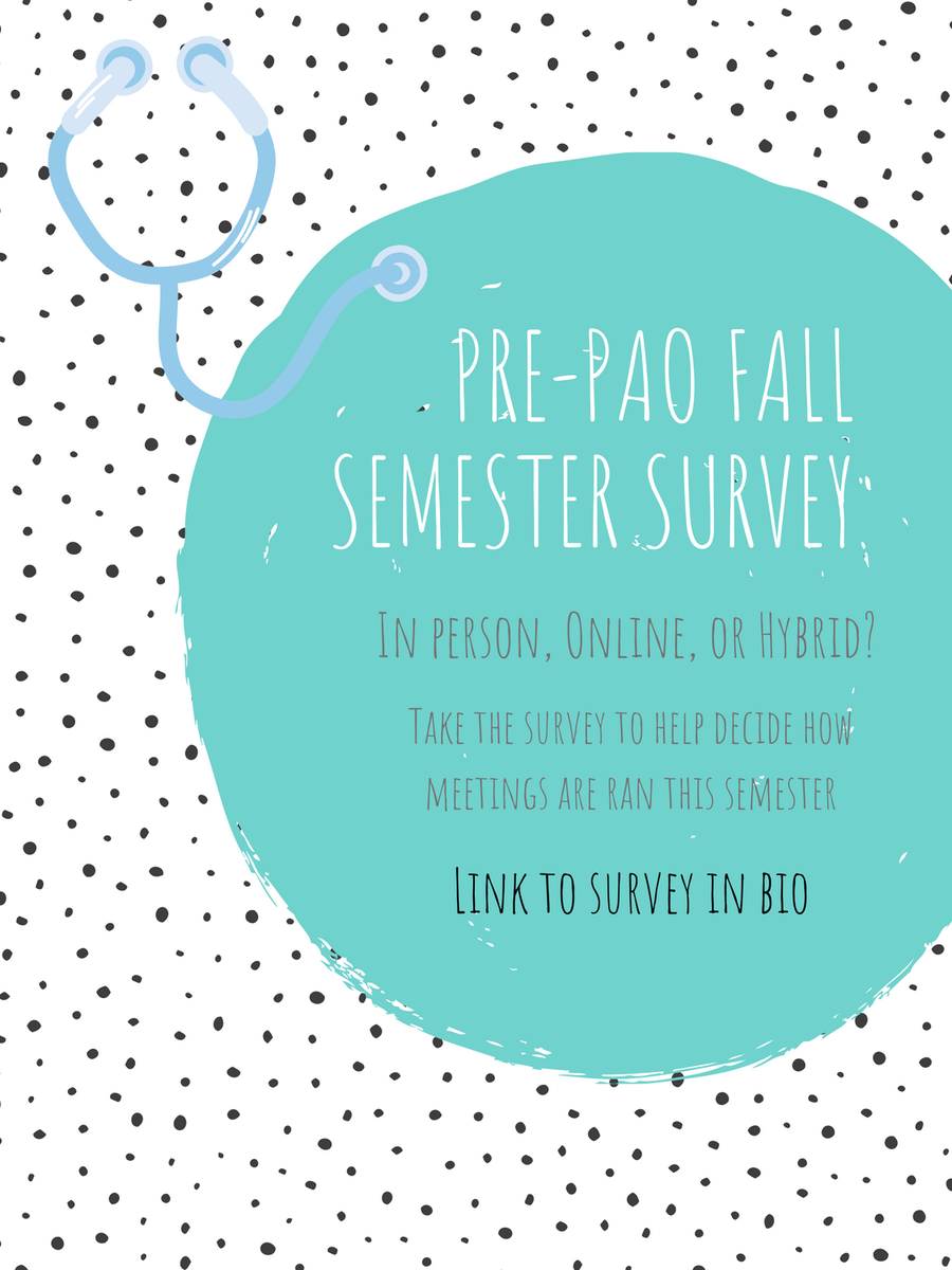 temple_prepao's tweet photo. Hey Pre-PA’s! Our executive board has been working really hard to plan how our fall semester meetings are going to work. However, we want to hear from you all as well. Please click the link in the bio to let us know what you want to see! https://t.co/mvlRKD9IPh