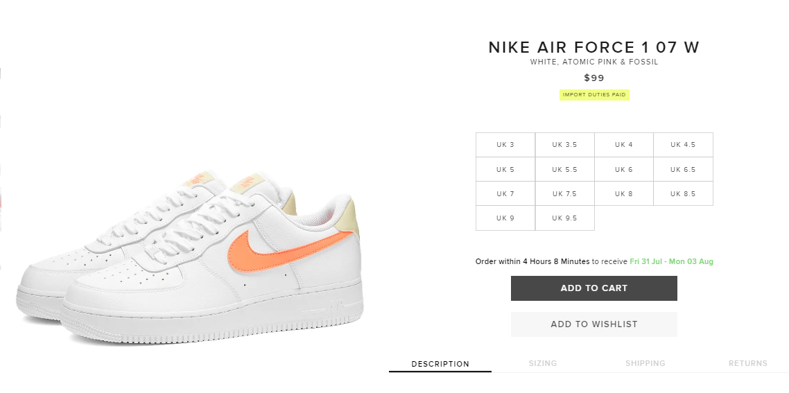 nike air force 1 07 white atomic pink fossil white