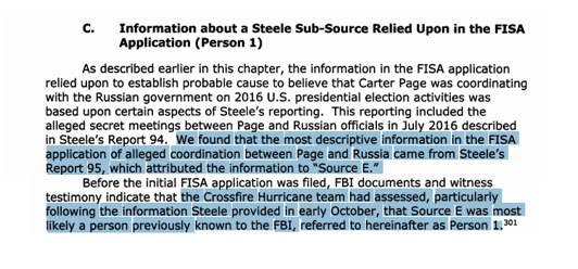ACCUSATION 3: On 3 Steele alleged to FBI that  @SergeiMillian was a key sub-source that provided the most descriptive information of alleged coordination between  @carterwpage and Russia, and on Oct 21 the FBI repeated the same to the Foreign Intelligence Surveillance Court p163