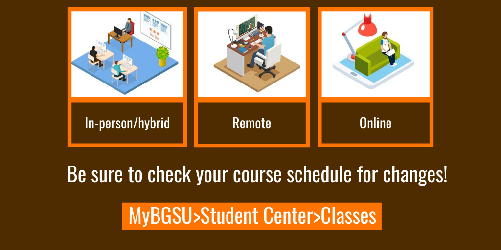 BGSUFirelands's tweet image. Students! There are 3 delivery modes you can choose from for your Fall classes. Be sure to check your schedule to see what your courses look like and for any changes. Learn more about Design MyBGSU: bit.ly/3023IiQ
#ForwardFalcons #BGSUFirelands