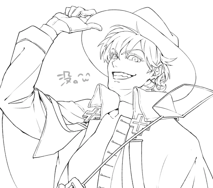 @sarubobosaru ついでだからボツった方の線画もあげる!!!!?✨(押し付け) 