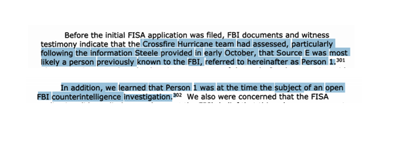 ACCUSATION 6: In Dec 2019 Inspector General Horowitz alleged to the Public that  @SergeiMillian was “previously known to the FBI” and that he was also the “subject of an open FBI counterintelligence investigation”. Horowitz fn301/302