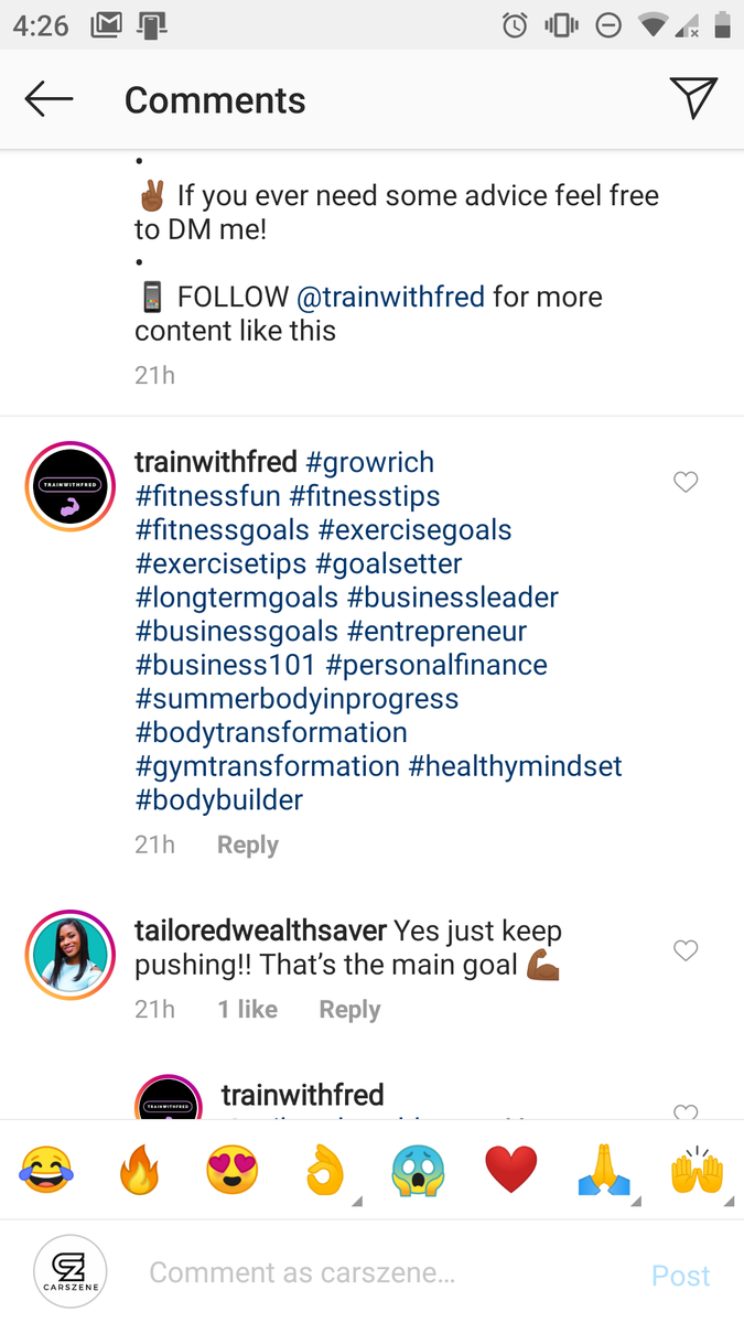 His hashtagsOne thing he does well is switch up the hashtags according to the postsHe doesn't use the same list over & overOne thing he could do better is use more smaller # instead of only using big ones70:30 ratioSmall pages have a hard time ranking in big #