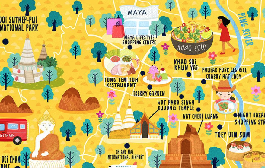 StrolyInter's tweet photo. 🌼Today we are featuring this lovely map from @livwanillustration and her trip to Chiang Mai, #Thailand💛

"I love illustrate map because it bring back the happy and beautiful memories..."
.
📍🗺️📲https://t.co/r5prvfpYP1 https://t.co/QdctXI4irL