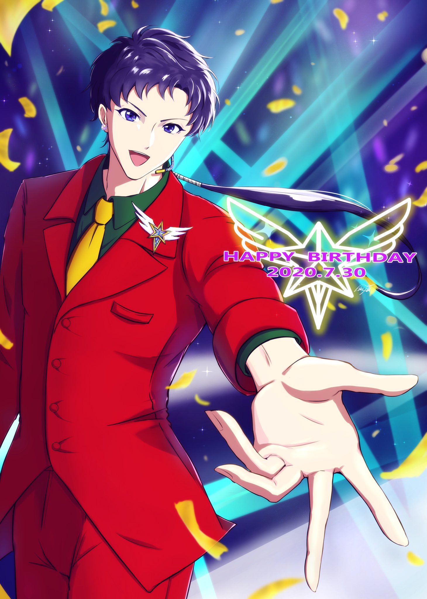 Yasu 星野お誕生日おめでと 去年からのリベンジで 今回は小物をlive仕様にしてみました この衣装 実はあんまり描いたことなかったから新鮮で楽しかったです スリーライツのliveほんといきたい