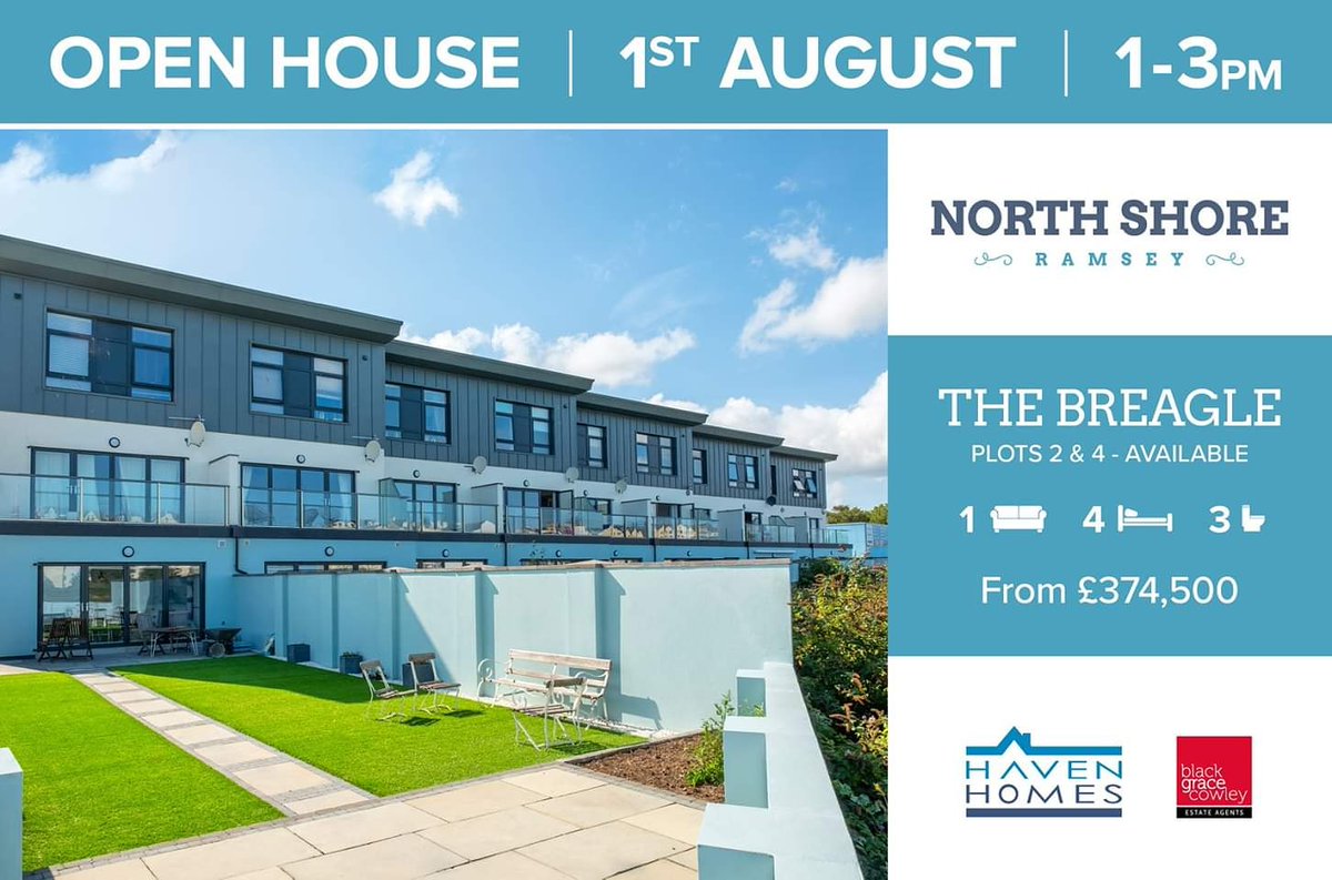 Open house! 🏠 See you between 1 and 3 pm this Saturday at North Shore! No appointment necessary.

THE BREAGLE - NORTH SHORE, RAMSEY

Plots 2 &amp; 4 available from £374,500

#helpingYOUmove #havenhomes