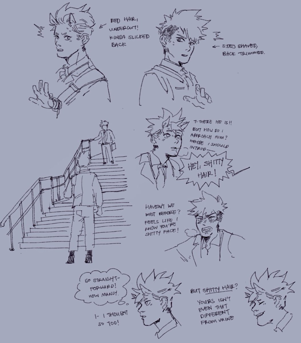 i wasn't gonna draw today but then your name au struck me v.v also some bonus doodles of other aus and deku squad 