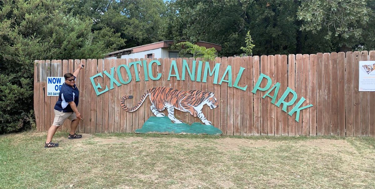 jamesvicente1's tweet photo. Had a fun mini raodtrip to OKC over the weekend and did a little detour &amp; stopped to see Joe Exotics park. Was this close on adopting a 🐅 🐯.  I would name it whiskers,Simba or pancake #OKC #JoeExotic #Texans #Latinx #Rav4 #Toyota #Letgoplaces #lifeatatt #OKLAHOMA https://t.co/K09ztBVFa5