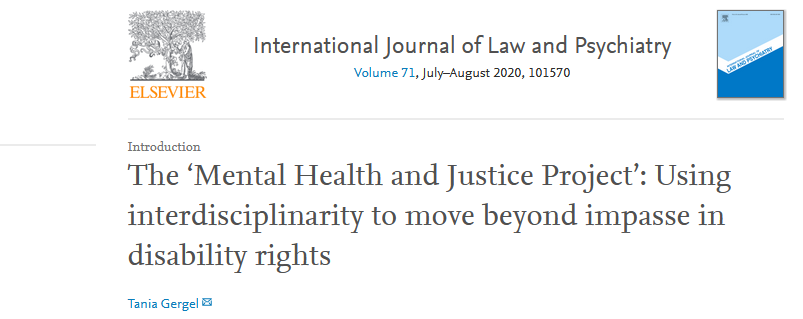 For an introduction to the articles in the Special Issue read Tania Gergel's @TG_PhilPsychMed editorial: 
‘The ‘Mental Health and Justice Project’: Using interdisciplinarity to move beyond impasse in disability rights.’
authors.elsevier.com/a/1bRkfaR%7E%7…