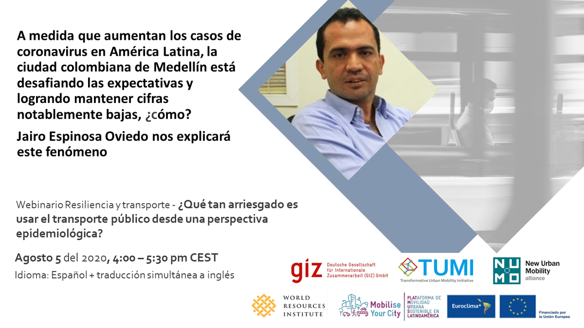 Sabía que Medellín (Colombia)🇨🇴🇨🇴🇨🇴 ha tenido éxito frente a los desafíos del transporte público debido la pandemia del #covid-19?🚋🚋 Suscríbase para saber más en nuestro webinario webinar bit.ly/3horefS!🙌