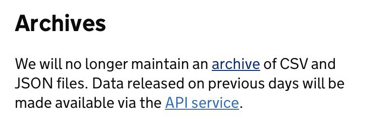 One key difference: their archive of past CSV files of daily data will be axed.Instead you'll have to go via an API, ie historic data will be off limits to the 99.99% of people (including journalists) who don't live and breathe tech.
