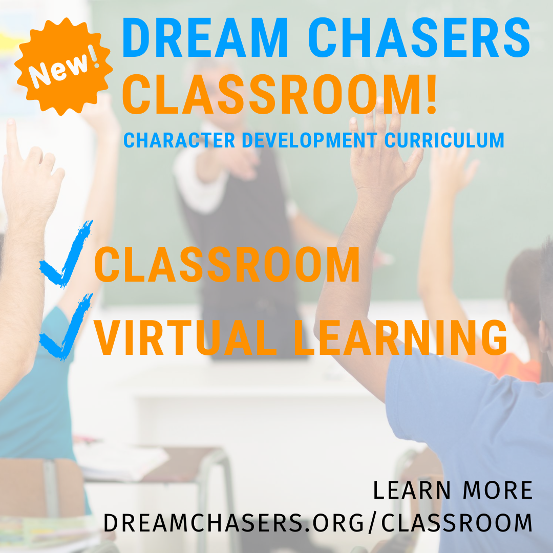 Dream Chasers #classroom provides an 8 week daily curriculum to start each day with powerful character development for your #students. Whether in-class or virtually, this curriculum helps youth gain traction toward being the best version of themselves each day.
#Students #Schools