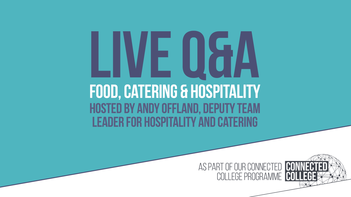 Truro_Penwith's tweet photo. Join Food, Catering and Hospitality Deputy Team Leader Andy Offland tomorrow at 11am for our LAST #connectedconversation of the summer!
https://t.co/y0J0Z8K5sd
#truropenwith #parttimecourses https://t.co/TGzBjEv05P