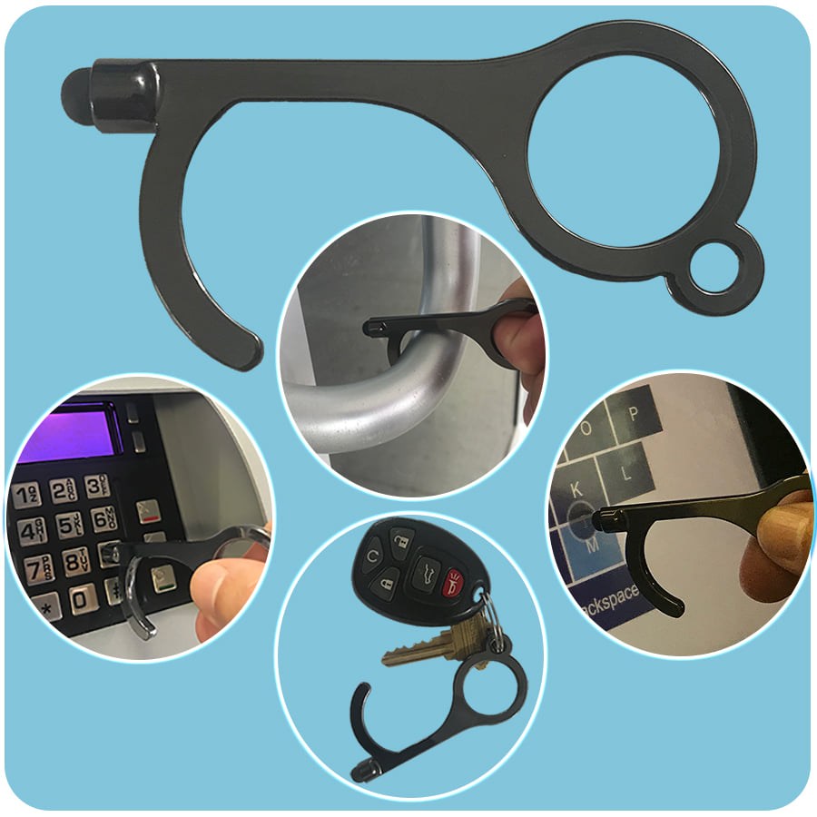 CubicleKeys's tweet image. Avoid direct contact of doors, elevator buttons, ATMs, touchscreens and other types of shared surfaces with this durable lightweight safety tool. Built in stylus works great on touchscreens. mailchi.mp/cubiclekeys.co…