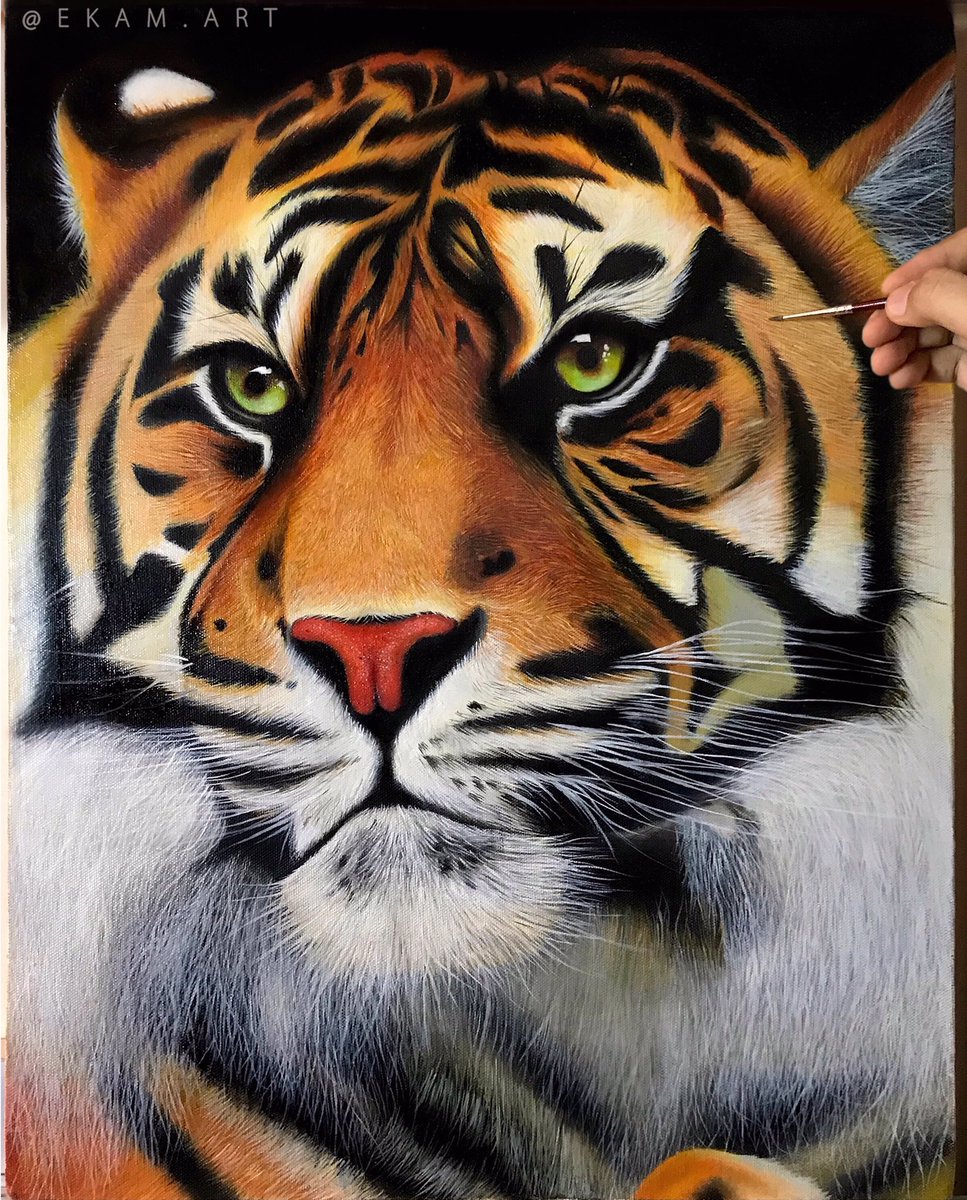 Finally done, it took me a month to complete this oil painting 😊🙌🏼