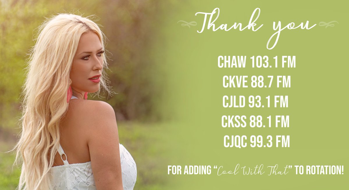 MissTaylorMusic's tweet photo. Thank you to all the stations who have added "Cool With That" to rotation this week! Keep requesting #CoolWithThat to your fave local radio station!!! <3 https://t.co/jJwhn90ia5