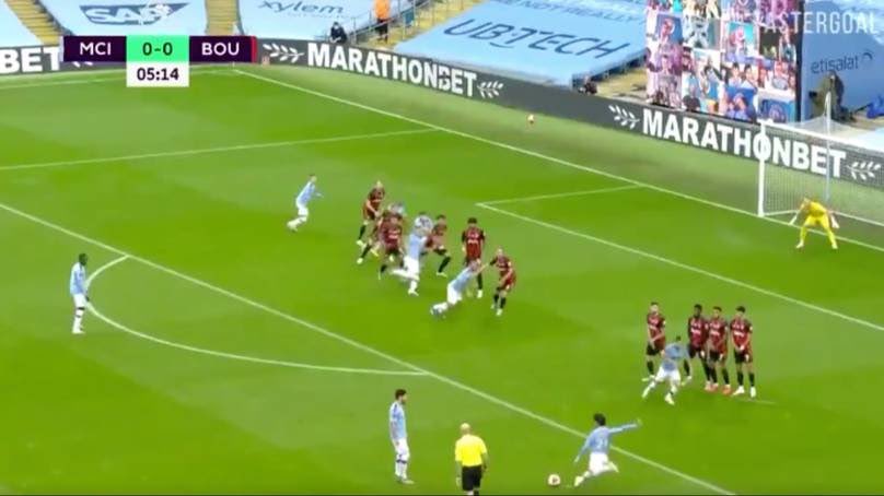 15th July 2020David scores a stunning free-kick against Bournemouth as man city win 2-1 at the etihad.