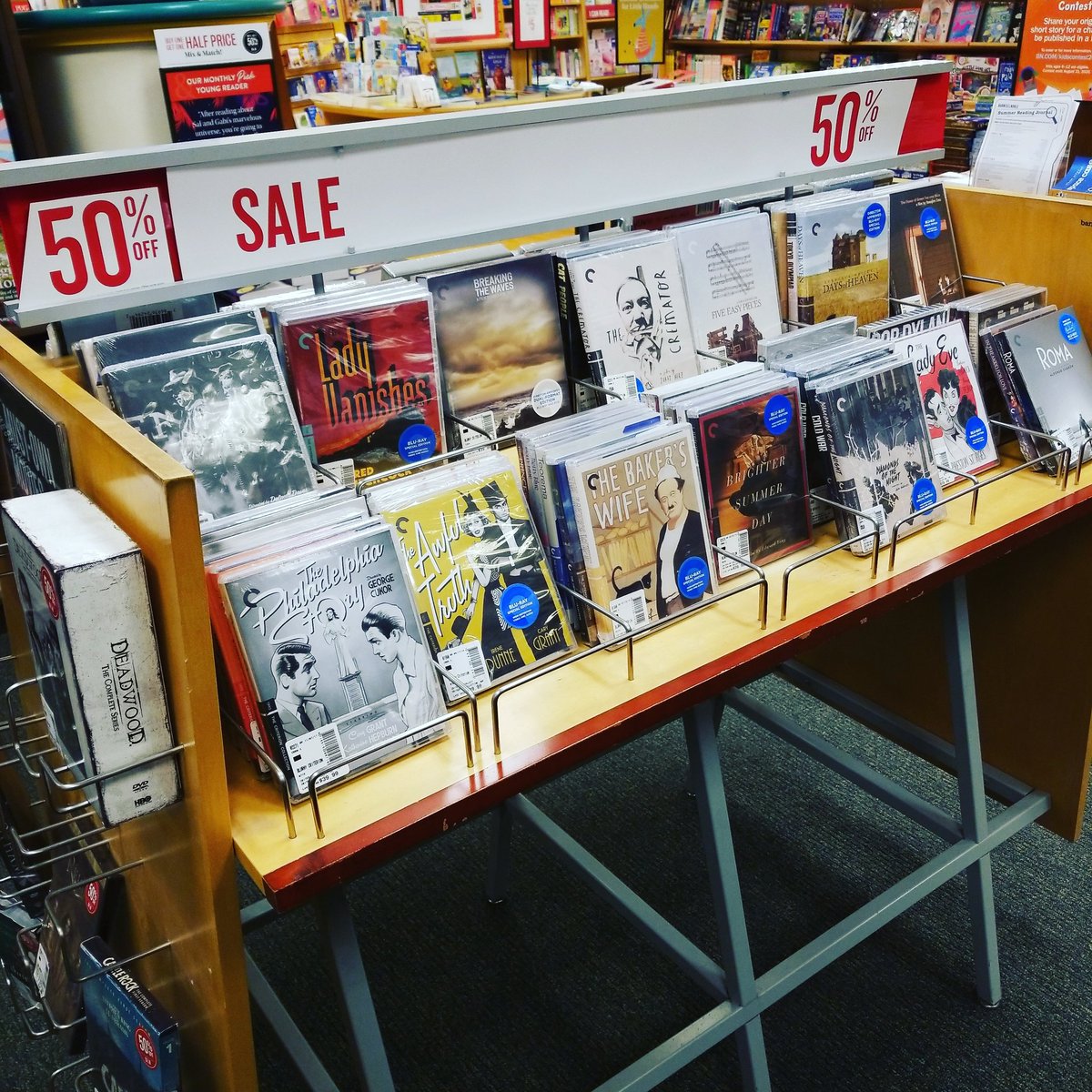 BNCrabtreeMall's tweet photo. Movie lovers, your favorite sale is back! Stop in and pick up your favorite Criterion titles 50% off! #BNCrabtree #bnbookfun #criterioncollection https://t.co/ZISNgfkAb4