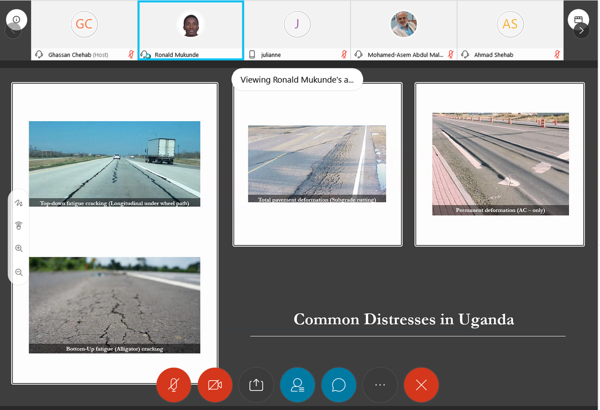 AUBMCF's tweet photo. Congratulations to #MCFScholar Ronald Mukunde on a successful thesis defense on "Implementation of the AASHTO Mechanistic Empirical Pavement Design Guide (AASHTOWare Pavement-Me Design) for Flexible Pavements-The Case of Uganda 🇺🇬." 

He graduated with an ME in Civil Engineering! https://t.co/QRfMs3hcAe