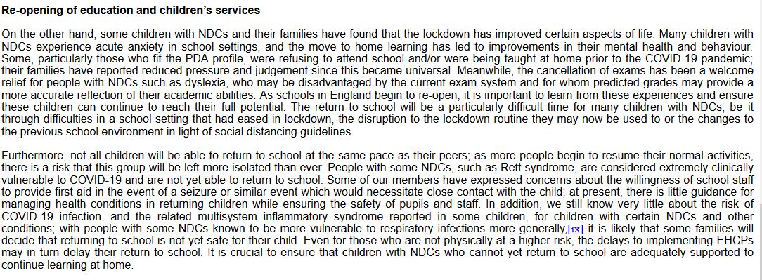 SIE0207 - Embracing Complexity, a coalition of neurodevelopmental charities & campaigners - disruption to support, mixed impact on neurodiverse children's mental health & anxiety  https://committees.parliament.uk/writtenevidence/6458/html/