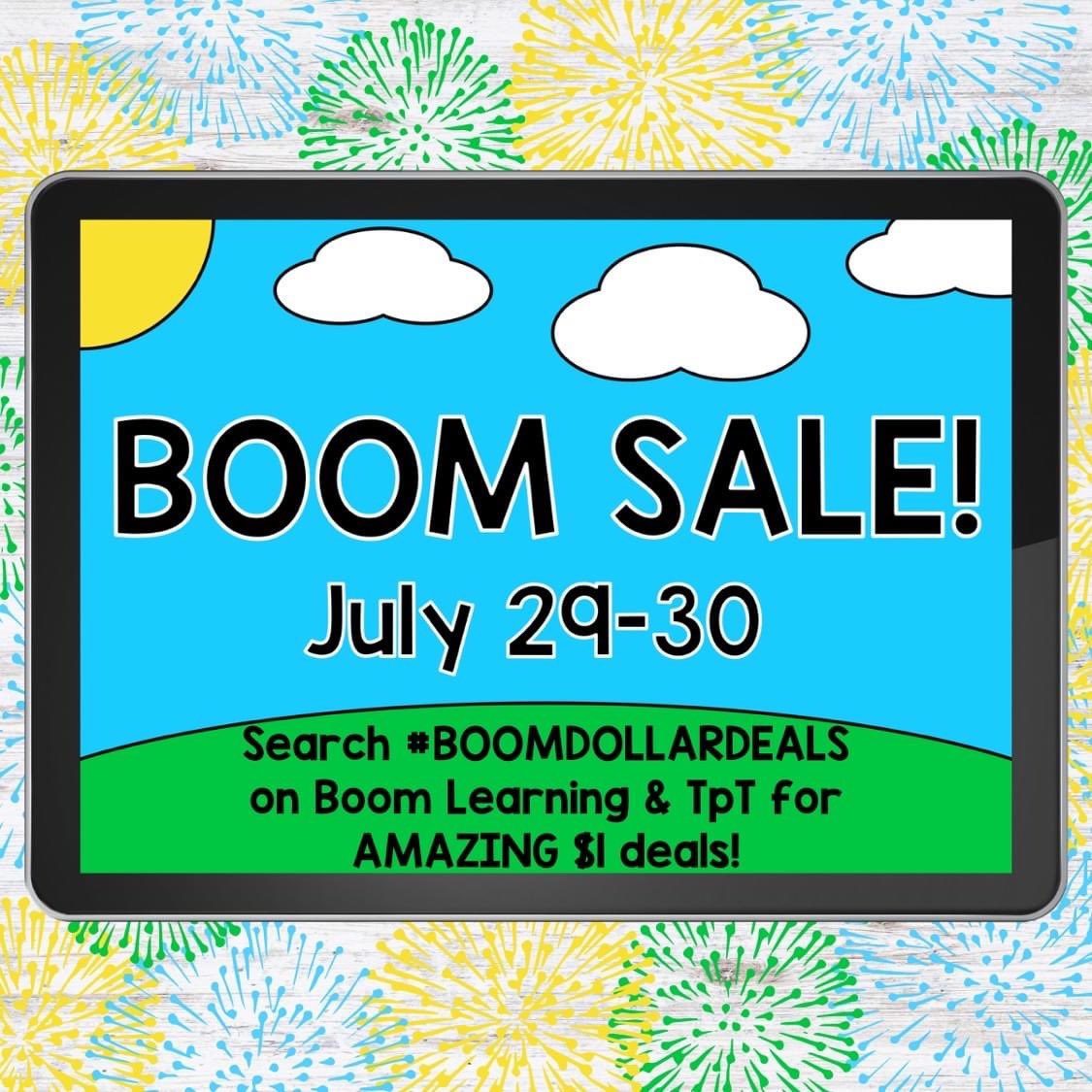 Teachers and educators! There’s a big sale going on over at <a href="/BoomLearning/">Boom</a> and <a href="/TpT_Official/">TPT</a> — search the hashtag #boomdollardeals today and tomorrow for tons of products marked down to $1!