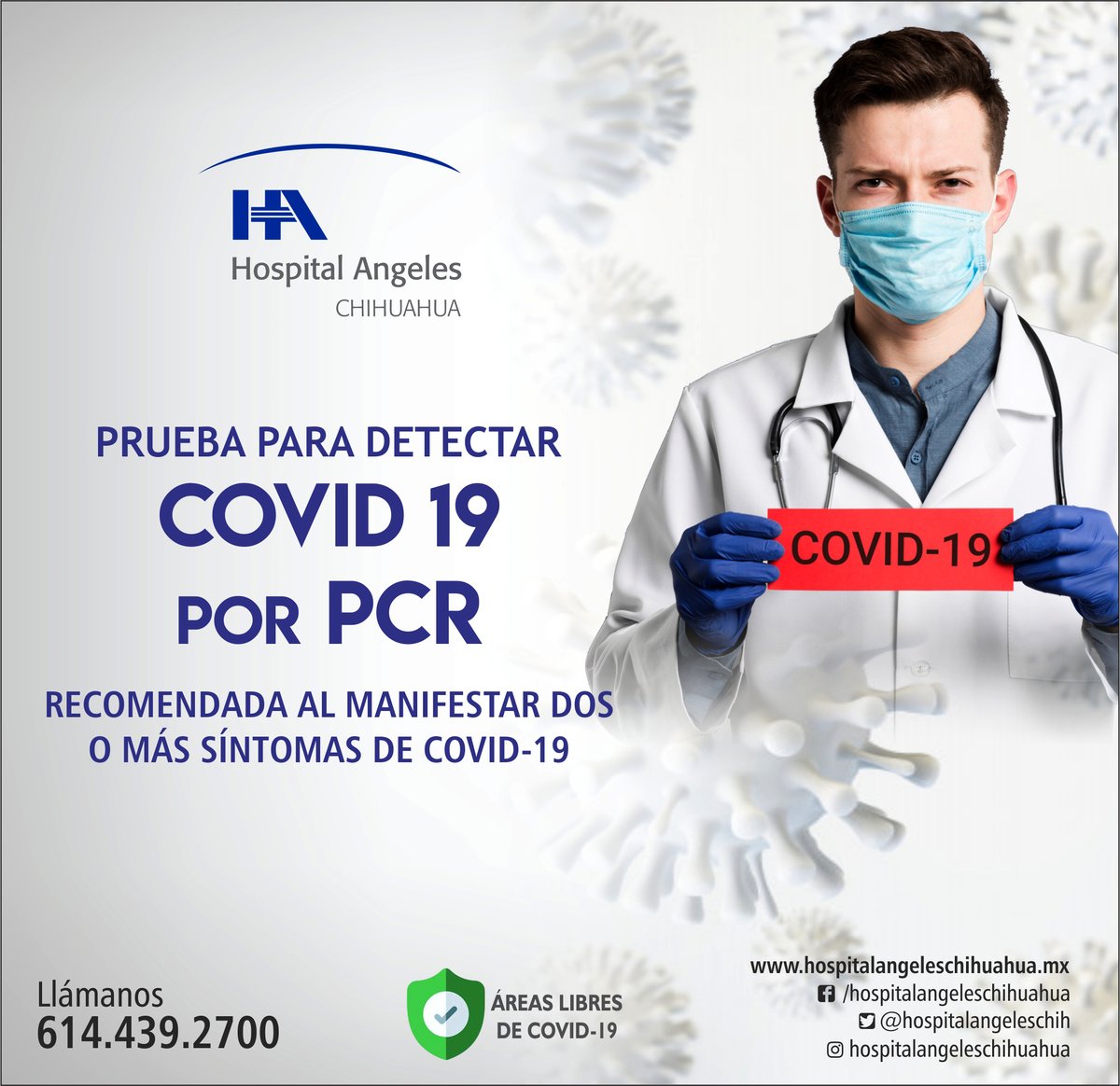 AngelesChih's tweet photo. No lo dejes pasar, si presentas dos o más síntomas de COVID-19 te recomendamos hacerte esta prueba.

Informes ☎ (614) 439-2700

#HospitalAngelesChihuahua
#YoSoyAngelesChihuahua
📍 Hacienda del Valle No. 7120 Chihuahua (Chihuahua) https://t.co/UNdRQiXw31