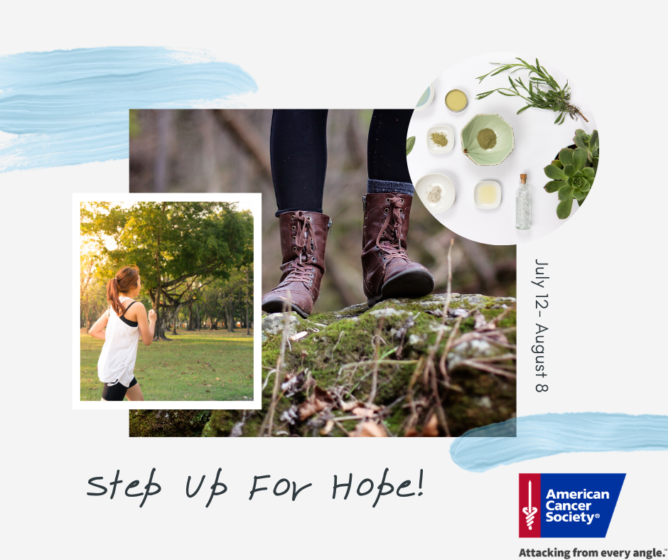 rflofnocnj's tweet photo. Step Up For HOPE! We challenge YOU to get active and reach a goal of 6,000 steps a day, at least 3 times a week! Secure pledges for each day you hit your goal. Record your goal achievement weekly on the website. https://t.co/O3n2i1sU8O        #stepupforhope #americancancersociety https://t.co/FiBrwwPwOK