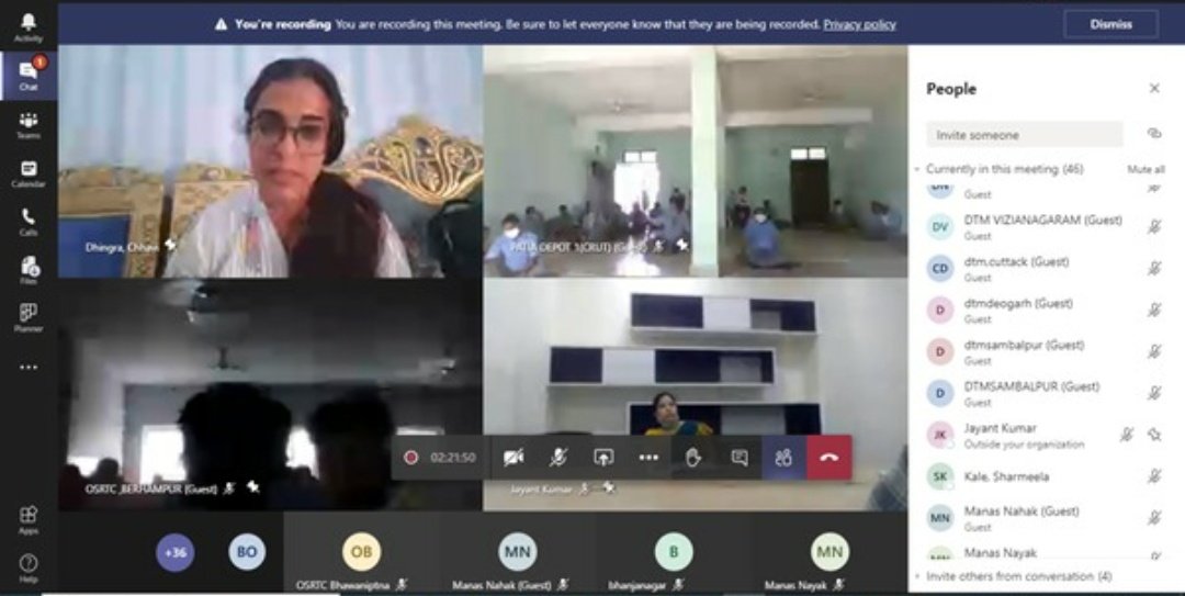 Cdingg's tweet photo. Honoured to be part of this virtual #buspathsala organized by @CRUT_BBSR for 1200 CRUT and @OSRTC_Odisha bus crew, joining from various corners of the state. Shared perspectives on #genderequity and #womensafety in public buses @giz_india @LaghuP https://t.co/Ctj1IfNPj0