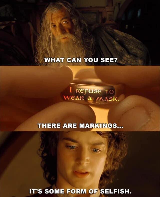#Lordoftherings getting it right (as always). 😷🧝🏻‍♀️