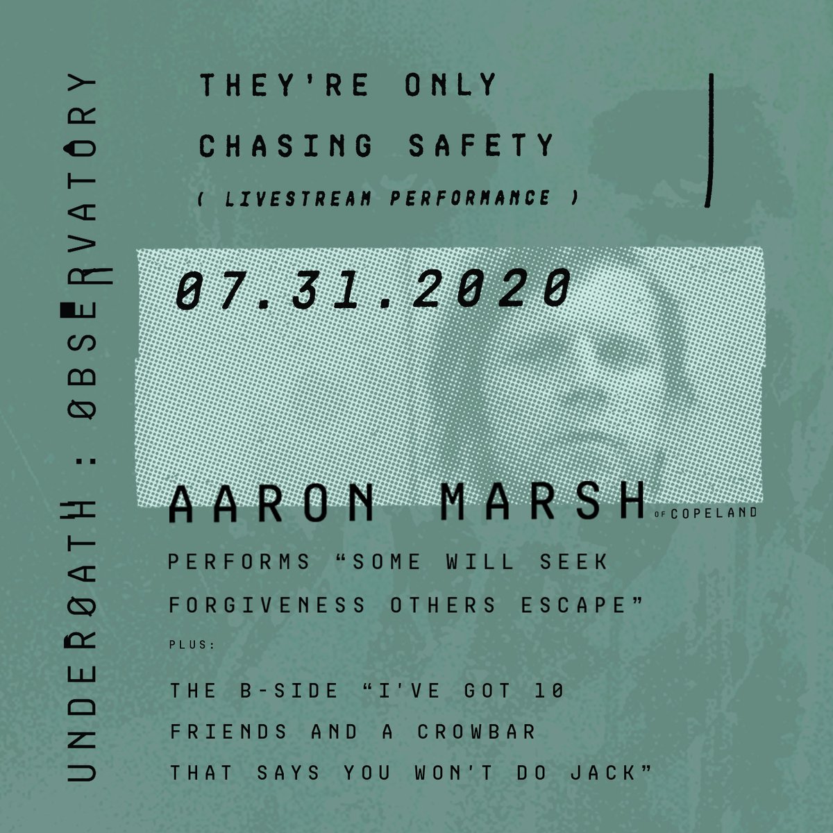 UnderoathBand's tweet photo. In this Friday night’s stream, our friend, who sang on the original record, @AaronMarshMusic @copelandband is joining us for “Some Will Seek Forgiveness, Others Escape” &amp; we’re playing “I've Got 10 Friends and a Crowbar That Says You Won't Do Jack”. https://t.co/myh3pHmNTu https://t.co/ov3cJp3zhA