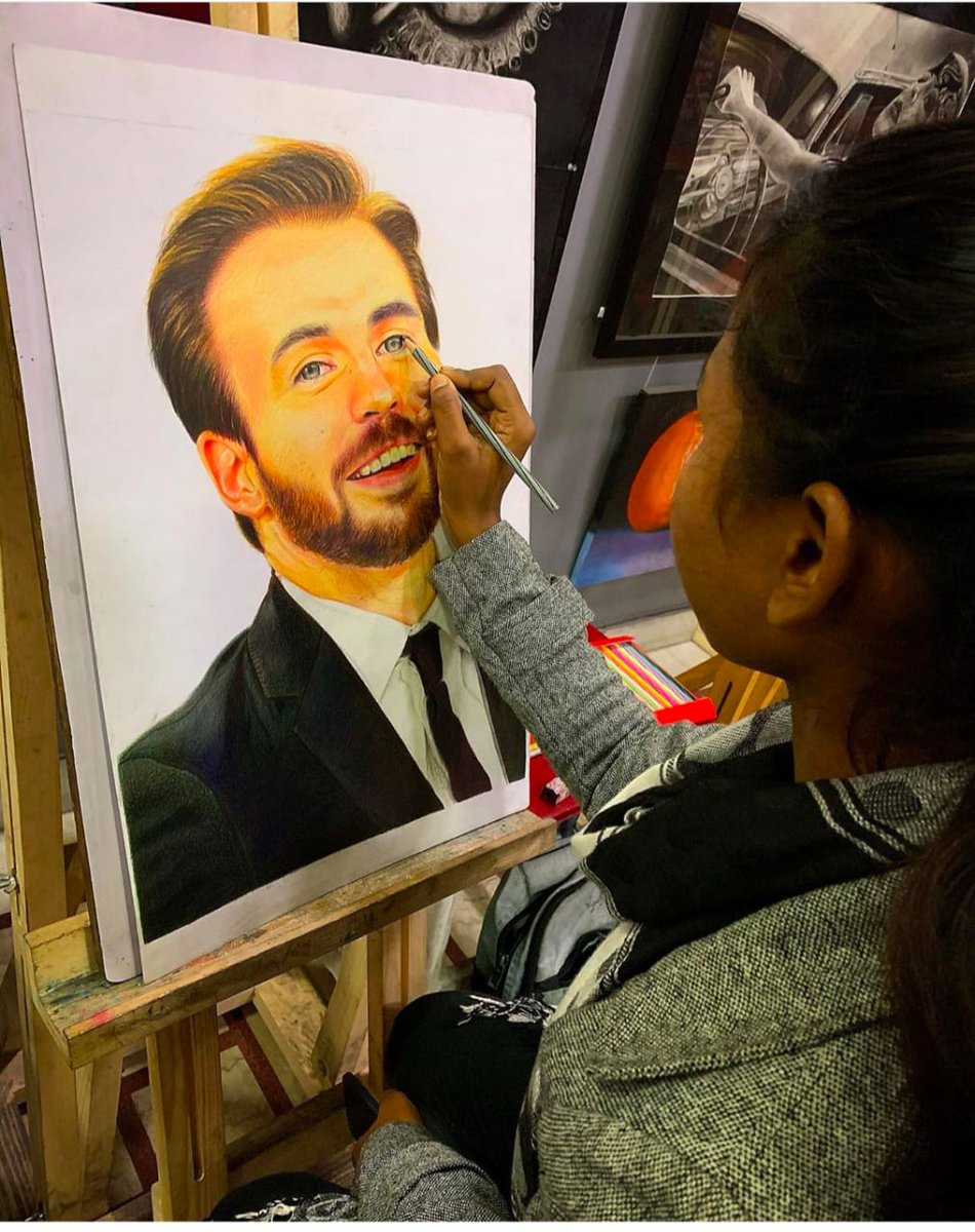 artographstudio's tweet photo. A portrait of @chrisevansbrcom 
By the student of @artographstudio 

Learn fine arts 
Admission open for new batches https://t.co/DVvtNDEKlc