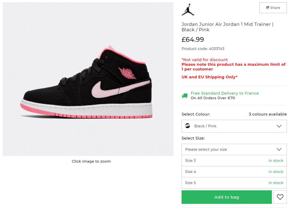 air jordan 1 mid black digital pink