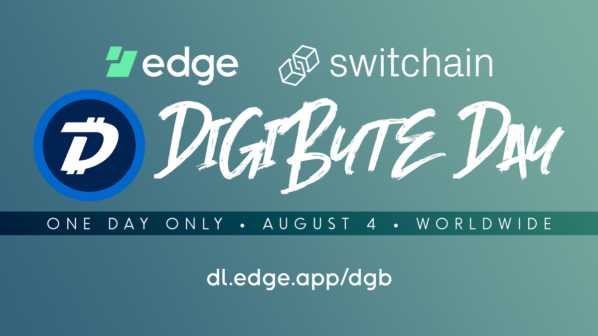 EdgeWallet's tweet photo. Download Edge. Swap into $DGB commission-free on Aug 4!
#DigiByteDay #DGBDay
https://t.co/FXCG1cAawa https://t.co/2b0tVtjJkW