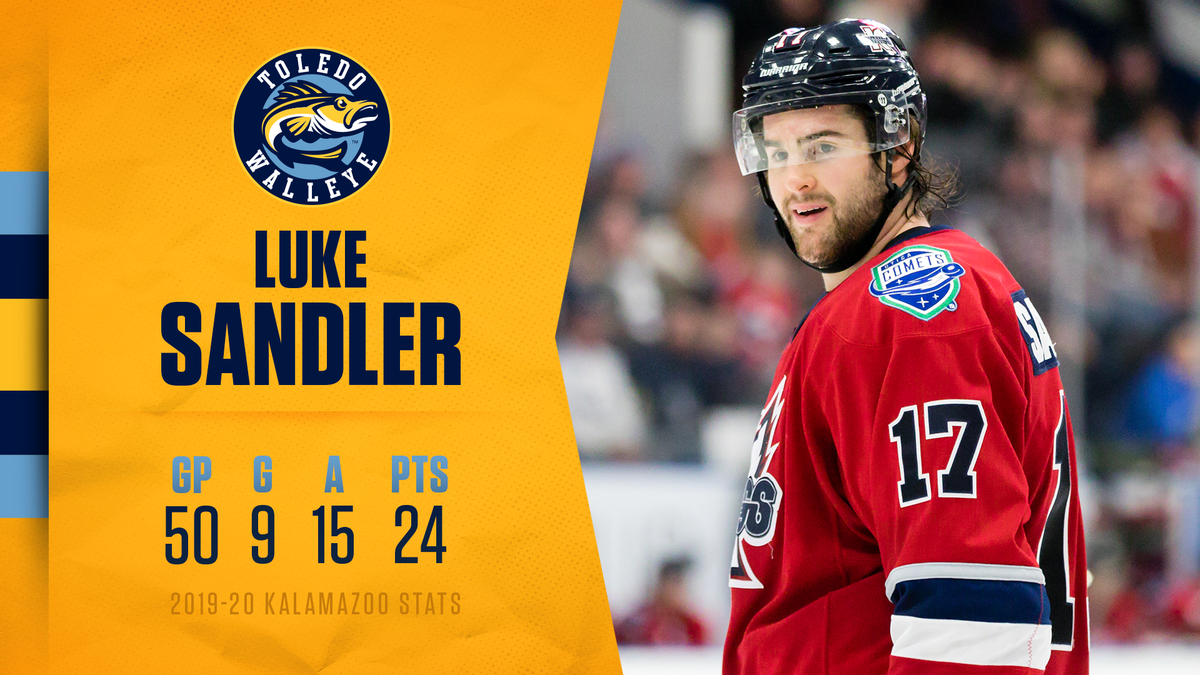 ToledoWalleye's tweet photo. 🚨 PLAYER ANNOUNCEMENT 🚨

Former K-Wings forward Luke Sandler (107 PIMs last season‼️) joins our team for the 2020-21 season.

More ➡️ https://t.co/fxFfcZbZfq https://t.co/c6030wqnnv